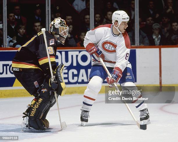 Mark Recchi of the Montreal Canadiens skates during the 1990's at the Montreal Forum in Montreal, Quebec, Canada. Recchi played for the Montreal...