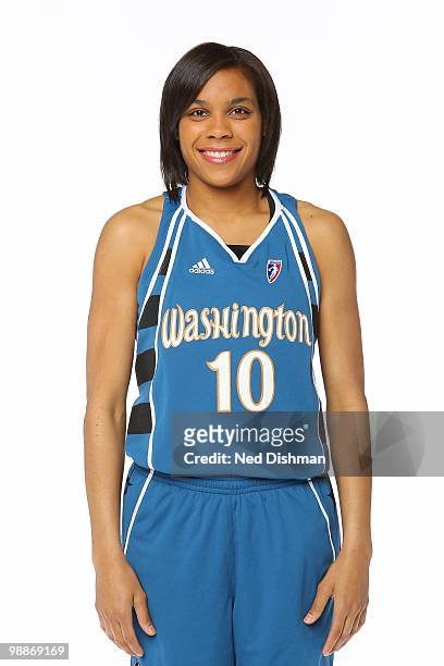 Lindsey Harding of the Washington Mystics poses for a portrait during WNBA Media Day at the Verizon Center on April 30, 2010 in Washington, DC. NOTE...