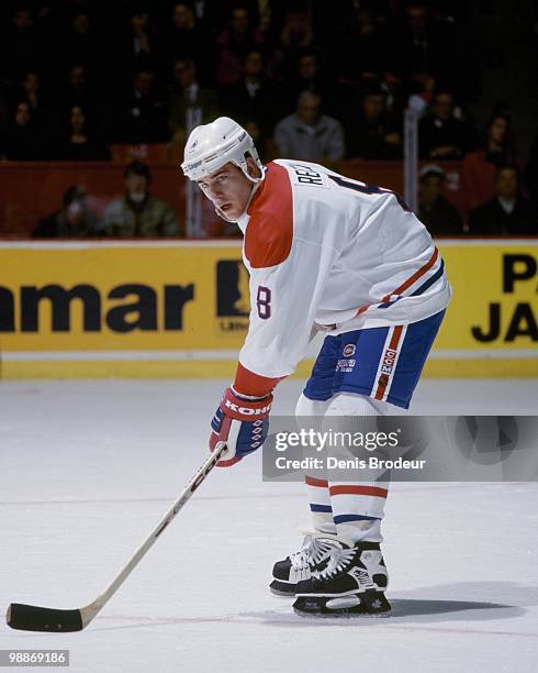 Mark Recchi of the Montreal Canadiens skates during the 1990's at the Montreal Forum in Montreal, Quebec, Canada. Recchi played for the Montreal...