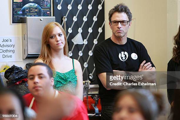 Actors Andrea Bowen and Tim Daly attend The Creative Coalition in the Classroom at East Side Community High School on May 5, 2010 in New York City.