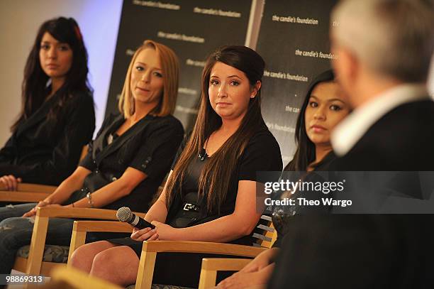 Farrah Abraham, Maci Bookout and Bristol Palin speak during " The Harsh Truth: Teen Moms Tell All" Town Hall Meeting sposored by The Candie's...