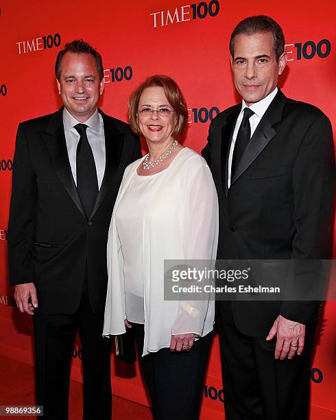 Time Inc. President Mark Ford, Chairman and CEO Ann S. Moore and Managing Editor Rick Stengel attend the 2010 TIME 100 Gala at the Time Warner Center...