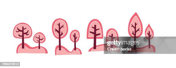 trees - birch trees spring stock illustrations