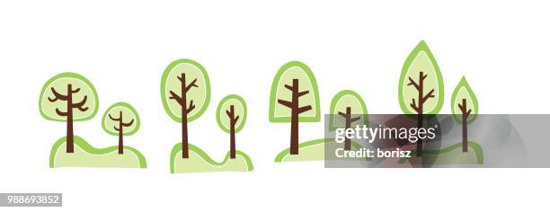 trees - maple tree trunk stock illustrations