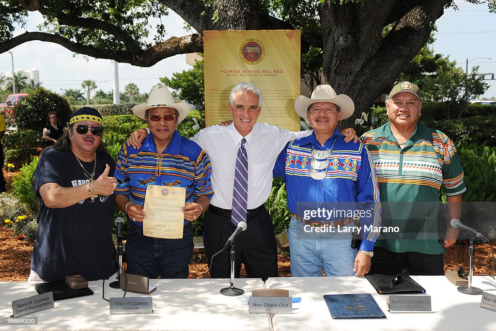 Governor Charlie Crist Attends A Celebration of the Seminole Compact
