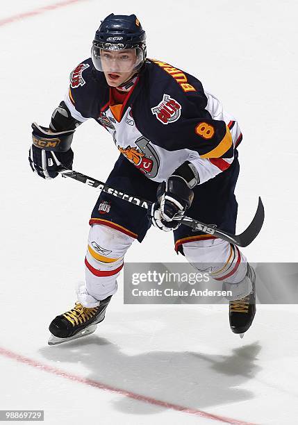 Alexander Burmistrov of the Barrie Colts skates in the 4th game of the OHL Championship Final against the Windsor Spitfires on May 4,2010 at the WFCU...