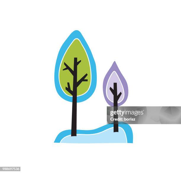 trees - maple tree in winter stock illustrations