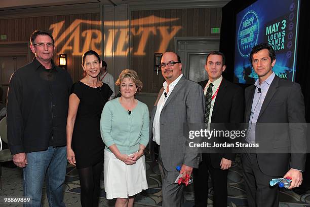 Producer of "How To Train Your Dragon" Bonnie Arnold, Features Editor of Variety and Moderator Peter Debruge, President of Worldwide Production &...