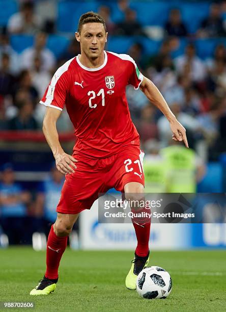 Nemanja Matic of Serbia in action during the 2018 FIFA World Cup Russia group E match between Serbia and Brazil at Spartak Stadium on June 27, 2018...