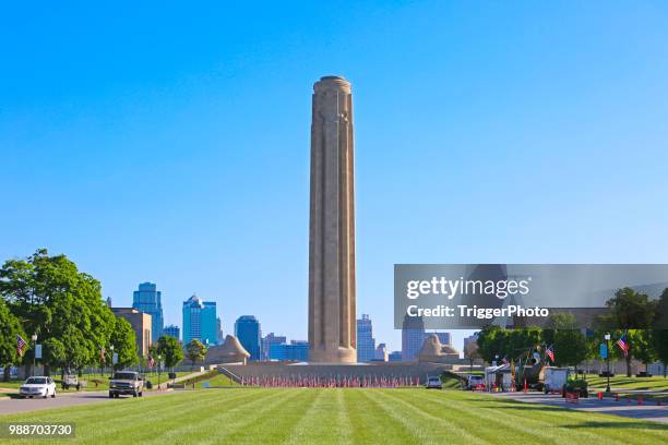 kansas city patriotic flags liberty memorial - overland park stock pictures, royalty-free photos & images