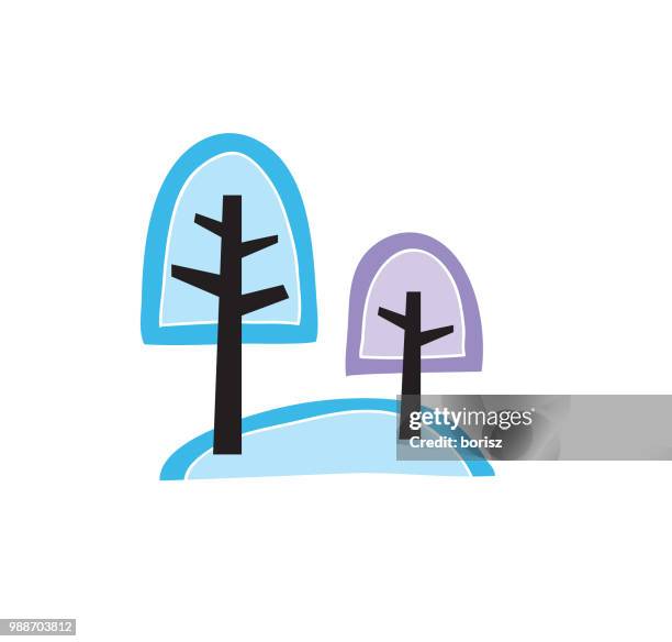 trees - maple tree in winter stock illustrations