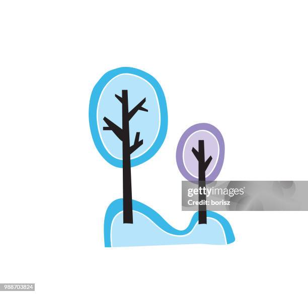 trees - maple tree in winter stock illustrations