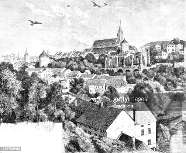 city of bautzen, germany - bautzen stock illustrations