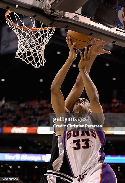 Grant Hill of the Phoenix Suns puts up a shot during Game One of the Western Conference Semifinals of the 2010 NBA Playoffs against the San Antonio...