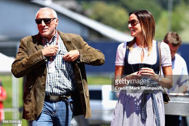 Dietrich Mateschitz, Red Bull owner walks in the Paddock before the Formula One Grand Prix of Austria at Red Bull Ring on July 1, 2018 in Spielberg,...
