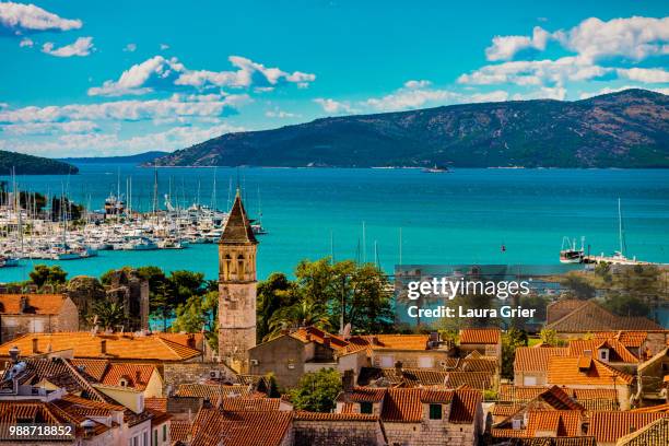 view of trogir, unesco world heritage site, croatia, europe - croatian culture stock pictures, royalty-free photos & images