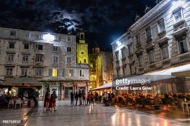 nightlife in split, croatia, europe - croatian culture stock pictures, royalty-free photos & images