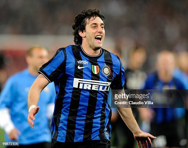 Diego Milito of Inter Milan during the Tim Cup final between FC Internazionale Milano and AS Roma at Stadio Olimpico on May 5, 2010 in Rome, Italy.