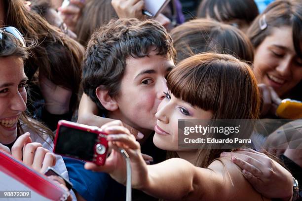 Actress Ursula Corbero greets fans at the "Fisica o quimica" fifth season photocall at Capitol cinema on May 5, 2010 in Madrid, Spain.