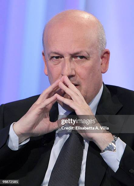Sandro Bondi, Italian Minister for Arts and Culture, attends the TV show "Porta A Porta" on May 5, 2010 in Rome, Italy.
