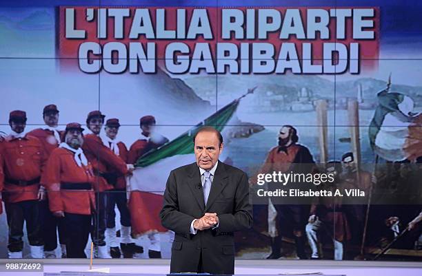 Bruno Vespa attends the Italian TV show "Porta A Porta" on May 5, 2010 in Rome, Italy.