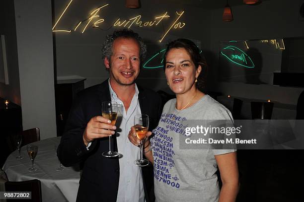 Carl Freedman and Tracey Emin attend Carl Freedman party celebrating 10 years of Counter Editions Publishing at the Rivington Grill on May 5, 2010 in...