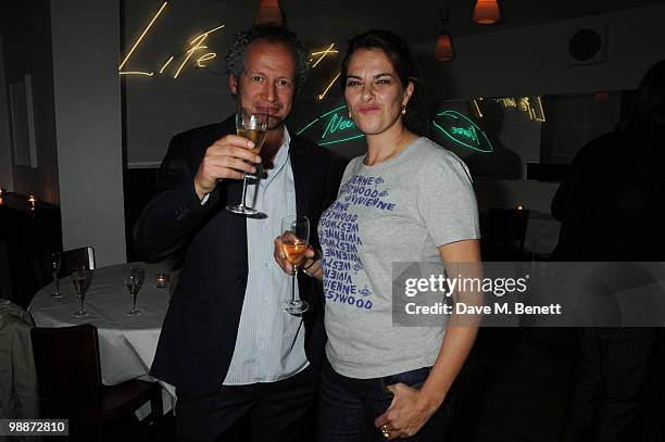 Carl Freedman and Tracey Emin attend Carl Freedman party celebrating 10 years of Counter Editions Publishing at the Rivington Grill on May 5, 2010 in...