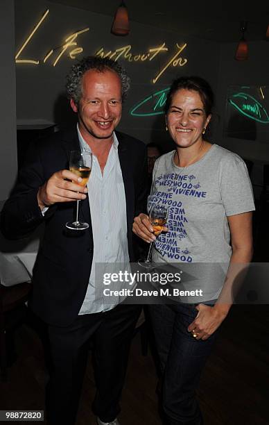 Carl Freedman and Tracey Emin attend Carl Freedman party celebrating 10 years of Counter Editions Publishing at the Rivington Grill on May 5, 2010 in...