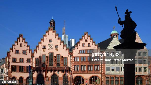 town hall roemer, frankfurt am main, hesse, germany, europe - frankfurter römer stock-fotos und bilder