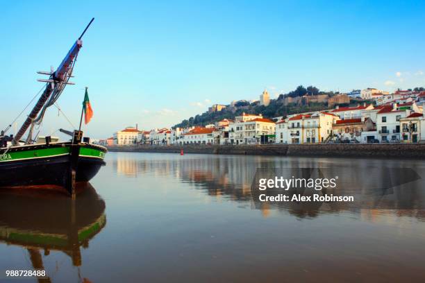 alcacer do sal and the sado river, alentejo, portugal, europe - alcacer stock pictures, royalty-free photos & images