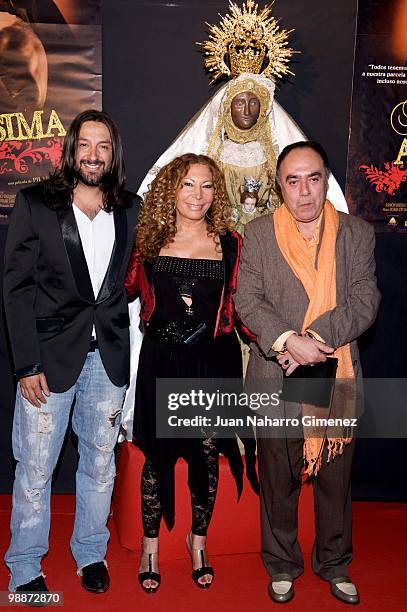 Rafael Amargo, Pilar Tavora and Ramon Rivero attend 'Madre Amadisima' premiere at Paz cinema on May 5, 2010 in Madrid, Spain.