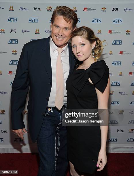 Actor David Hasselhoff and daughter Taylor Hasselhoff attend the 2010 A&E Upfront at the IAC Building on May 5, 2010 in New York City.
