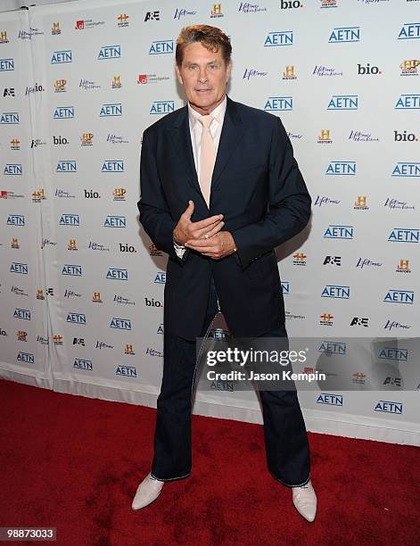 Actor David Hasselhoff attends the 2010 A&E Upfront at the IAC Building on May 5, 2010 in New York City.