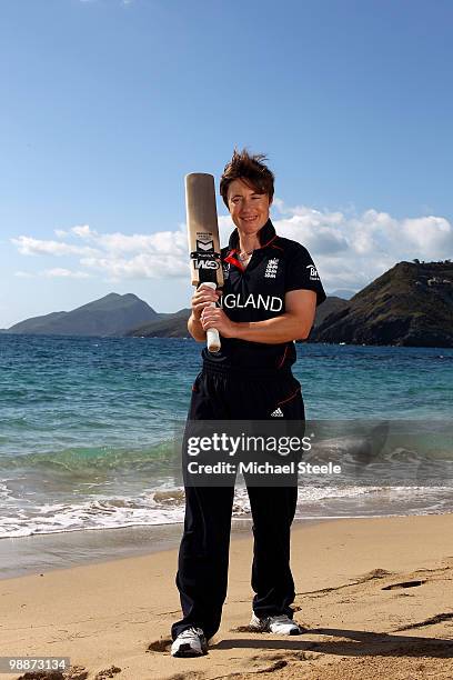 Claire Taylor of the England womens team poses on May 5, 2010 in St Kitts, Saint Kitts And Nevis.