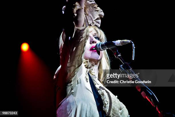 Courtney Love of Hole performs on stage at O2 Brixton Academy on May 5, 2010 in London, England.