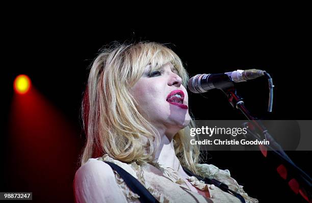 Courtney Love of Hole performs on stage at O2 Brixton Academy on May 5, 2010 in London, England.