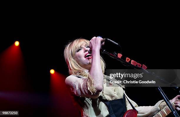 Courtney Love of Hole performs on stage at O2 Brixton Academy on May 5, 2010 in London, England.