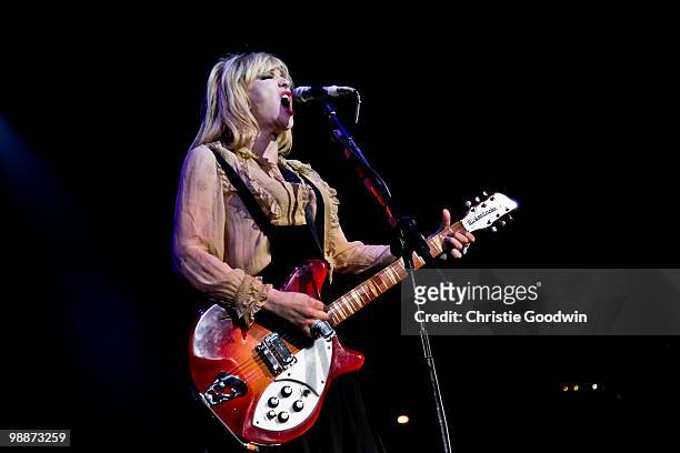 Courtney Love of Hole performs on stage at O2 Brixton Academy on May 5, 2010 in London, England.