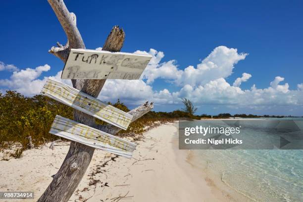 the shore of little water cay, a nature reserve island off the northern tip of providenciales, turks and caicos, in the caribbean, west indies, central america - turks and caicos islands stock-fotos und bilder