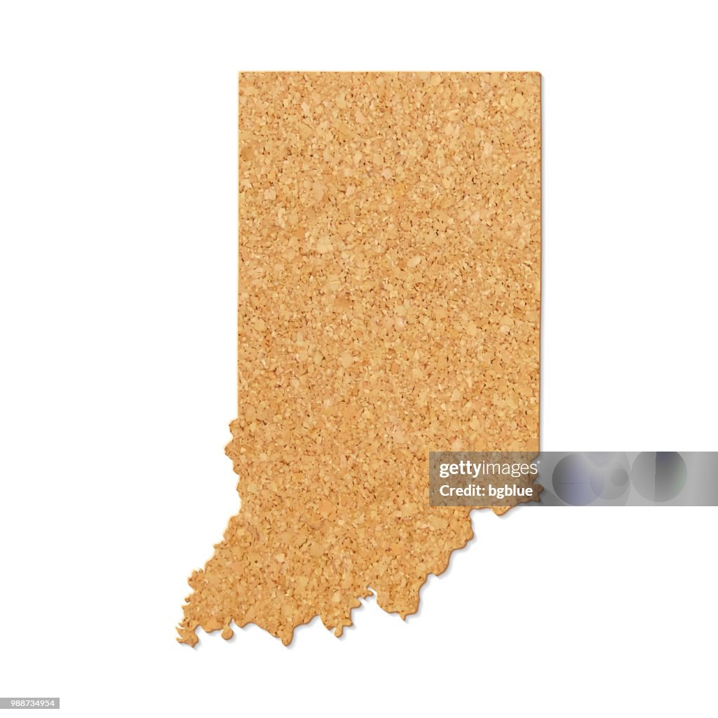 Solid Indianamap Indiana Map In Cork Board Texture On White Background High-Res Vector ...