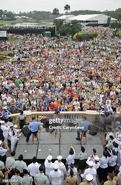 Recording artist Tim McGraw performs during the Military Appreciation Day Ceremony for THE PLAYERS Championship at TPC Sawgrass on May 5, 2010 in...