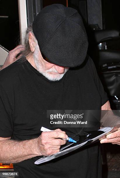 Willie Nelson visits the ''Late Show With David Letterman'' at the Ed Sullivan Theater on May 5, 2010 in New York City.
