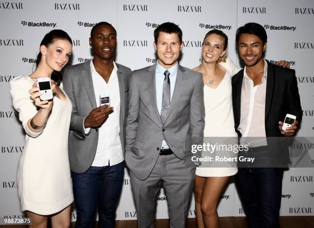 Presenter Jason Dundas and guest attend the Harper's BAZAAR & BlackBerry White Bold Party as part of Rosemount Australian Fashion Week Spring/Summer...