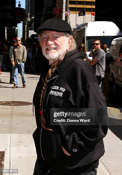 Willie Nelson visits the ''Late Show With David Letterman'' at the Ed Sullivan Theater on May 5, 2010 in New York City.