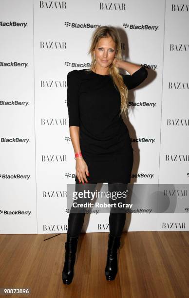 Model Annaliese Braakinsiek attends the Harper's BAZAAR & BlackBerry White Bold Party as part of Rosemount Australian Fashion Week Spring/Summer...