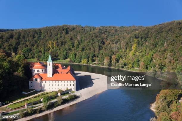 weltenburg monastery, danube river, near kelheim, bavaria, germany, europe - circa 7th century stock pictures, royalty-free photos & images