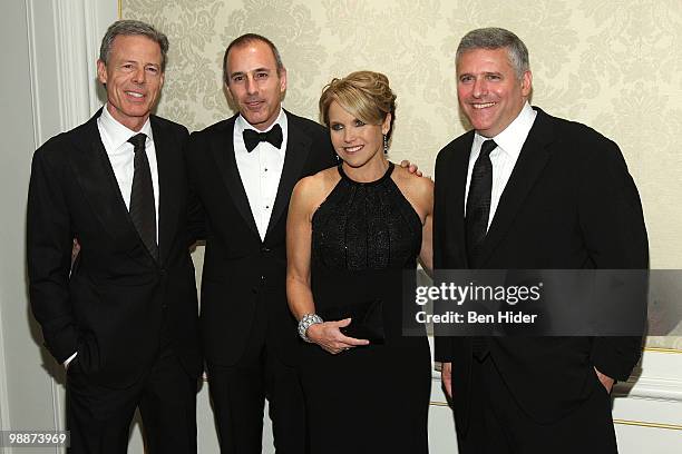 Of Time Inc Jeff Bewkes, TV Personality Matt Lauer, TV Personality Katie Couric and TBS CEO Phil Kent attend the Museum of the Moving Image Honoring...