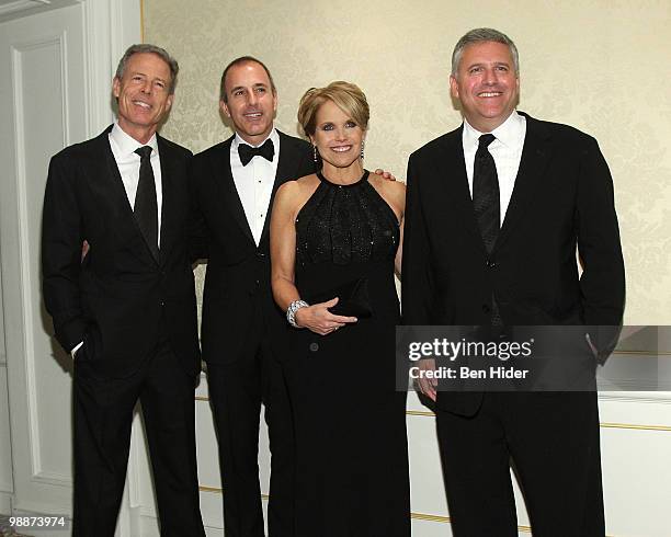 Of Time Inc Jeff Bewkes, TV Personality Matt Lauer, TV Personality Katie Couric and TBS CEO Phil Kent attend the Museum of the Moving Image Honoring...