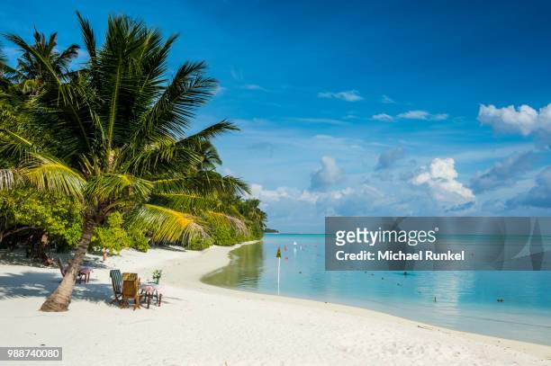 white sand beach and turquoise water, sun island resort, nalaguraidhoo island, ari atoll, maldives, indian ocean, asia - ari atoll foto e immagini stock