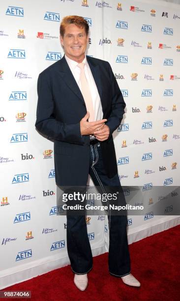 Actor David Hasselhoff attends the 2010 A&E Upfront at the IAC Building on May 5, 2010 in New York City.